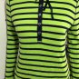 LRL Lauren Active Ralph Lauren Womens Striped Hoodie Pullover Neon Navy Size M