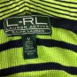 LRL Lauren Active Ralph Lauren Womens Striped Hoodie Pullover Neon Navy Size M