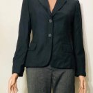 Calvin Klein Womens Charcoal Gray Stripe Two Button Blazer Jacket Sz 2