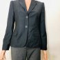 Calvin Klein Womens Charcoal Gray Stripe Two Button Blazer Jacket Sz 2
