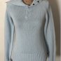 Polo Jeans Co. Ralph Lauren Women's Snap Button Mock Neck Sweater Blue Sz M