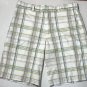 Nike Golf Shorts Dri-Fit Mens Shorts White/Green/Blue Check Size 32