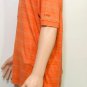 Izod Mens Orange Striped Short Sleeve Cotton Polo Shirt Sz L