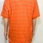 Izod Mens Orange Striped Short Sleeve Cotton Polo Shirt Sz L