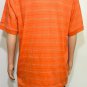 Izod Mens Orange Striped Short Sleeve Cotton Polo Shirt Sz L