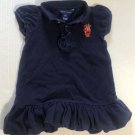 Rare Polo Ralph Lauren Toddler Girls Navy Blue Dress Teddy Logo Size 18M