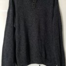 CHAPS Est.1978 Men's Heather Charcoal Pullover Knit Buttons Half Sweater  Sz XL