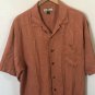 Tommy Bahama Men&acirc;��s 100% Silk Hawaiian S/S Button Camp Shirt Coral Orange Sz L
