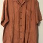 Tommy Bahama Men&acirc;��s 100% Silk Hawaiian S/S Button Camp Shirt Coral Orange Sz L