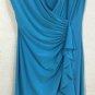 Black Label By Evan Picone Blue Stretch Ruched Dress Sz 6