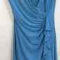 Black Label By Evan Picone Blue Stretch Ruched Dress Sz 6