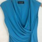 Black Label By Evan Picone Blue Stretch Ruched Dress Sz 6