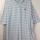 Lacoste Men's Short Sleeve Light Blue Striped Polo Shirt Size 46 (2X) Rare