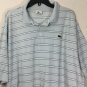 Lacoste Men's Short Sleeve Light Blue Striped Polo Shirt Size 46 (2X) Rare