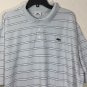 Lacoste Men's Short Sleeve Light Blue Striped Polo Shirt Size 46 (2X) Rare