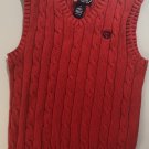 Chaps Boys' Red Cable Knit Cotton Sweater Vest Size 6