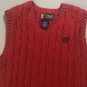 Chaps Boys' Red Cable Knit Cotton Sweater Vest Size 6