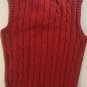 Chaps Boys' Red Cable Knit Cotton Sweater Vest Size 6