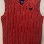 Chaps Boys' Red Cable Knit Cotton Sweater Vest Size 6