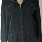 Lauren Ralph Lauren women's corduroy jacket knit sleeve full zip black Sz L Lauren Ralph Lauren women's corduroy jacket knit sleeve full zip black Sz L