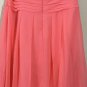 David's Bridal Chiffon Coral Peach Strapless Dress Women's Size 14 NWOT
