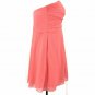 David's Bridal Chiffon Coral Peach Strapless Dress Women's Size 14 NWOT