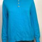 Lauren Ralph Lauren Women Pullover Button Turtleneck Sweater Blue Sz PL