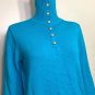 Lauren Ralph Lauren Women Pullover Button Turtleneck Sweater Blue Sz PL