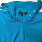 Lauren Ralph Lauren Women Pullover Button Turtleneck Sweater Blue Sz PL
