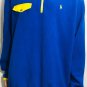 Polo Ralph Lauren Blue Fleece 1/2 Zip Yellow Trim Pullover Sz XL