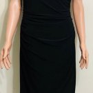 Lauren Ralph Lauren Womens Black Crossbody Ruched Sleeveless Dress Sz 10