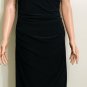 Lauren Ralph Lauren Womens Black Crossbody Ruched Sleeveless Dress Sz 10