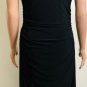 Lauren Ralph Lauren Womens Black Crossbody Ruched Sleeveless Dress Sz 10