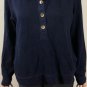 Lauren Ralph Lauren Womens 5 Gold Buttons Pullover Sweater Blue Size L