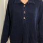 Lauren Ralph Lauren Womens 5 Gold Buttons Pullover Sweater Blue Size L