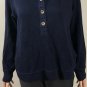 Lauren Ralph Lauren Womens 5 Gold Buttons Pullover Sweater Blue Size L