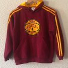 Adidas Boys Hoodie W/Gold Hood Lining & Trim Maroon  Basketball size Small