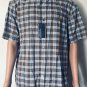 Roundtree & Yorke Men's Short Sleeve Button Down Brown Plaid Shirt Sz XL