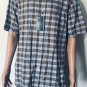 Roundtree & Yorke Men's Short Sleeve Button Down Brown Plaid Shirt Sz XL