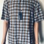 Roundtree & Yorke Men's Short Sleeve Button Down Brown Plaid Shirt Sz XL