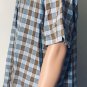 Roundtree & Yorke Men's Short Sleeve Button Down Brown Plaid Shirt Sz XL