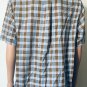 Roundtree & Yorke Men's Short Sleeve Button Down Brown Plaid Shirt Sz XL