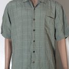 Tommy Bahama 100% Silk Hawaiian Shirt Men's Green Plaid Short Sleeve Sz M Tommy Bahama 100% Silk Hawaiian Shirt Men's Green Plaid Short Sleeve Sz M