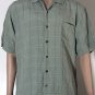 Tommy Bahama 100% Silk Hawaiian Shirt Men's Green Plaid Short Sleeve Sz M