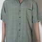 Tommy Bahama 100% Silk Hawaiian Shirt Men's Green Plaid Short Sleeve Sz M