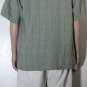 Tommy Bahama 100% Silk Hawaiian Shirt Men's Green Plaid Short Sleeve Sz M
