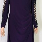 Lauren Ralph Lauren Womens Open Spiral Long Sleeve Ruched Sheath Dress Sz 12 NWT
