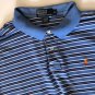 Polo Ralph Lauren Blue With White Stripes Short Sleeve Polo Shirt mens XL