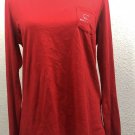 Vineyard Vines Women's Red Silver Logo Cotton Long Sleeve Pullover T-Shirt Sz M