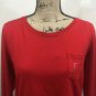 Vineyard Vines Women's Red Silver Logo Cotton Long Sleeve Pullover T-Shirt Sz M